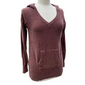 Prana Slub Knit Hoodie Sweater Sz S Brown Gorpcore Outdoor Athleisure Hiking